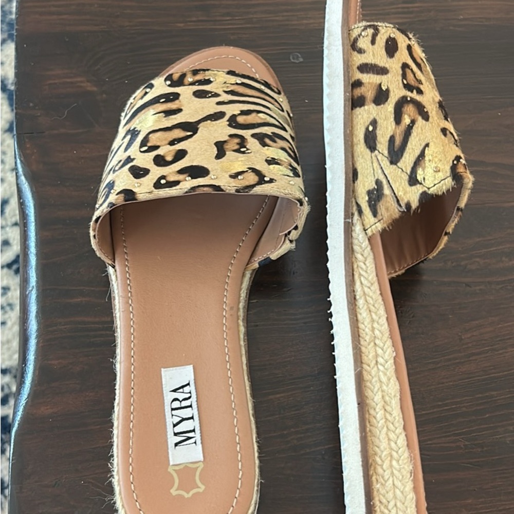 Myra Leopard Print Women's Slide Sandals